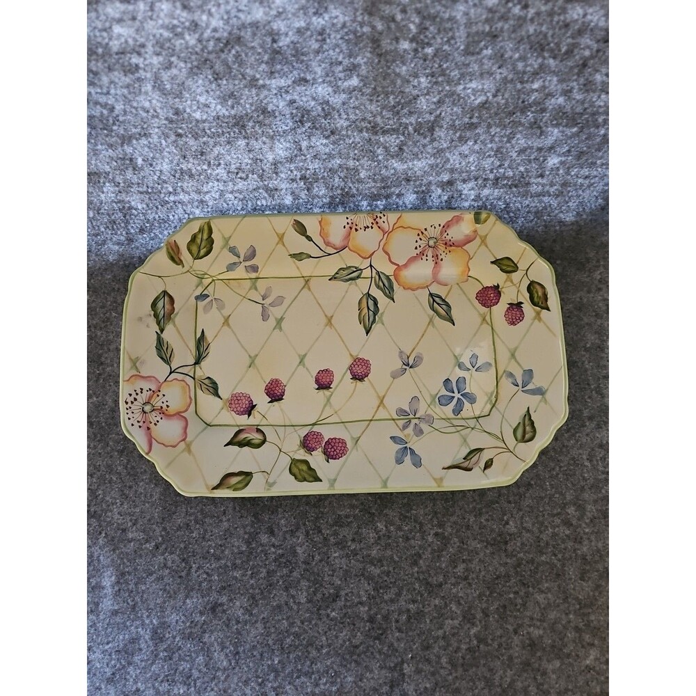 Tracy Porter Evelyn Collection 8.5” x 13” Rectangular Serving Plate Hand Painted